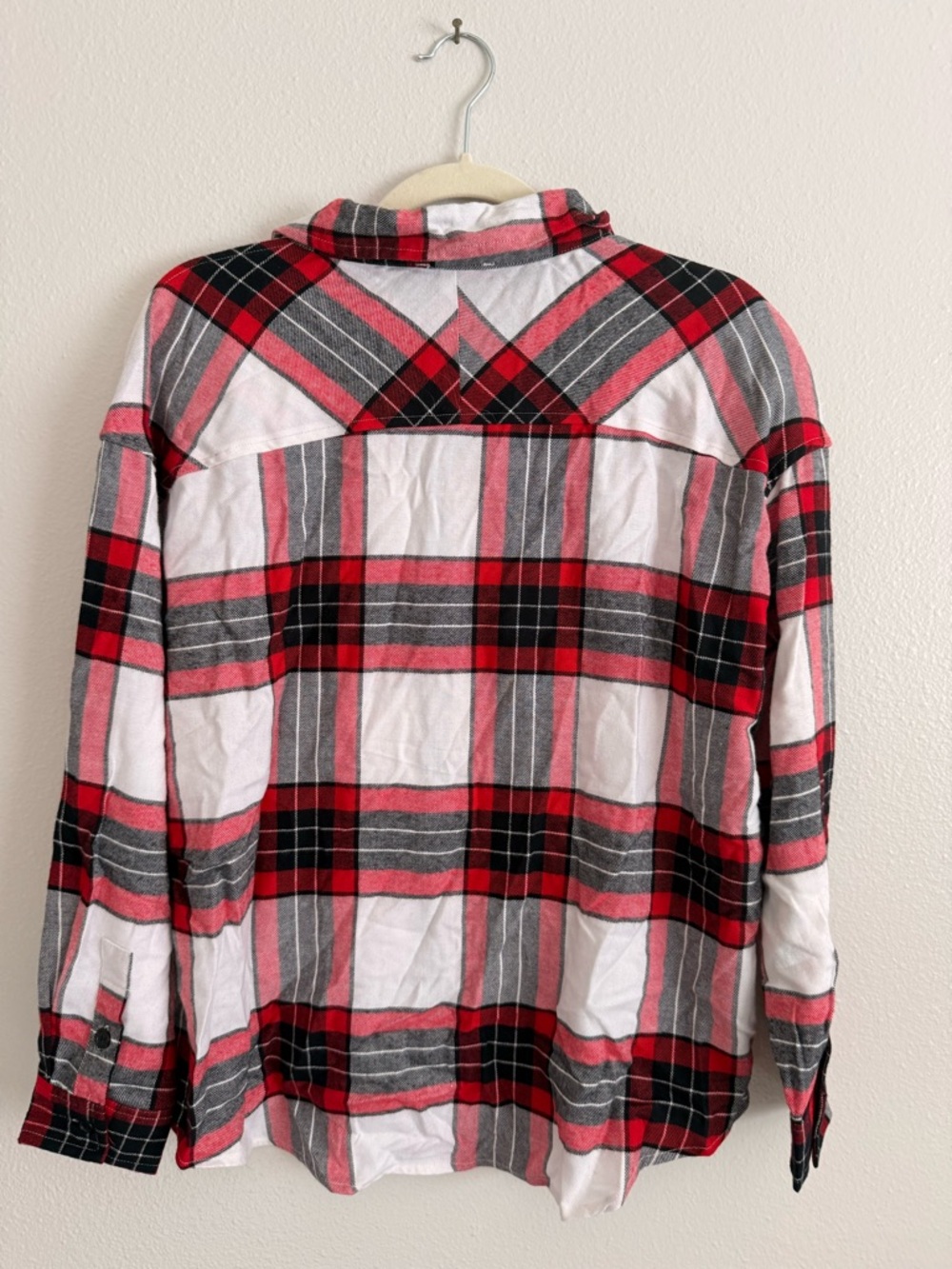 Sincerely Jules Red, White & Gray Plaid Button-Down Shirt - Picture 3 of 3